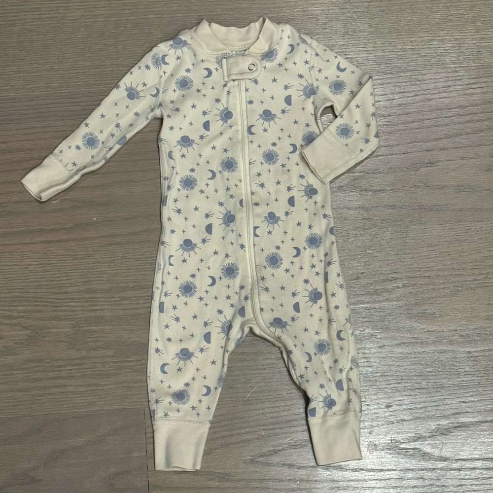 Hanna Andersson Cream and Blue Kids One Piece